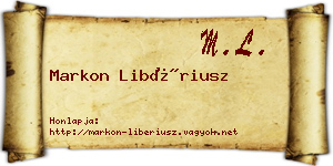 Markon Libériusz névjegykártya
